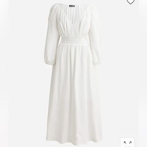 J.Crew V-Neck Midi Dress in Soft Gauze 100% Cotton White S